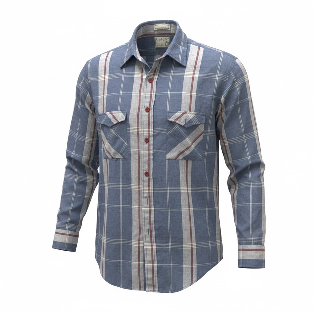 Vintage 80s Levi's Blue and White Plaid Button front Shirt.